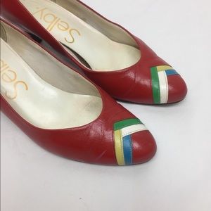 Vintage 80’s Red Kitten Heels